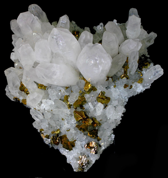 Chalcopyrite Crystals on matrix from Ulyanovsk Russia.